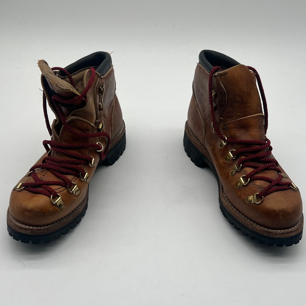 Vintage Milo Leather Hiking Mountaineering Boots Mens Size 6.5 M Vibram USA Made